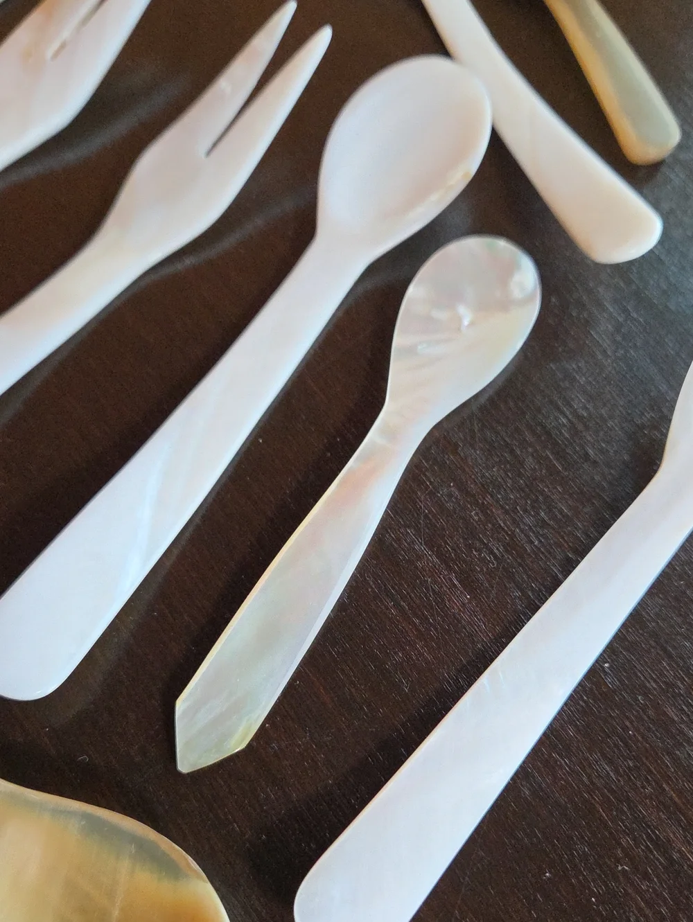 Mother Of Pearl & Buffalo Horn Caviar Utensils
